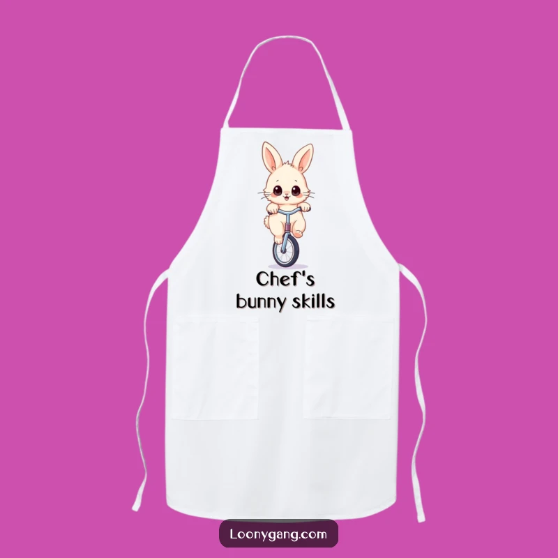 Funny Rabbit Unicycle Apron - Hilarious Kitchen Wear for Playful Cooks
