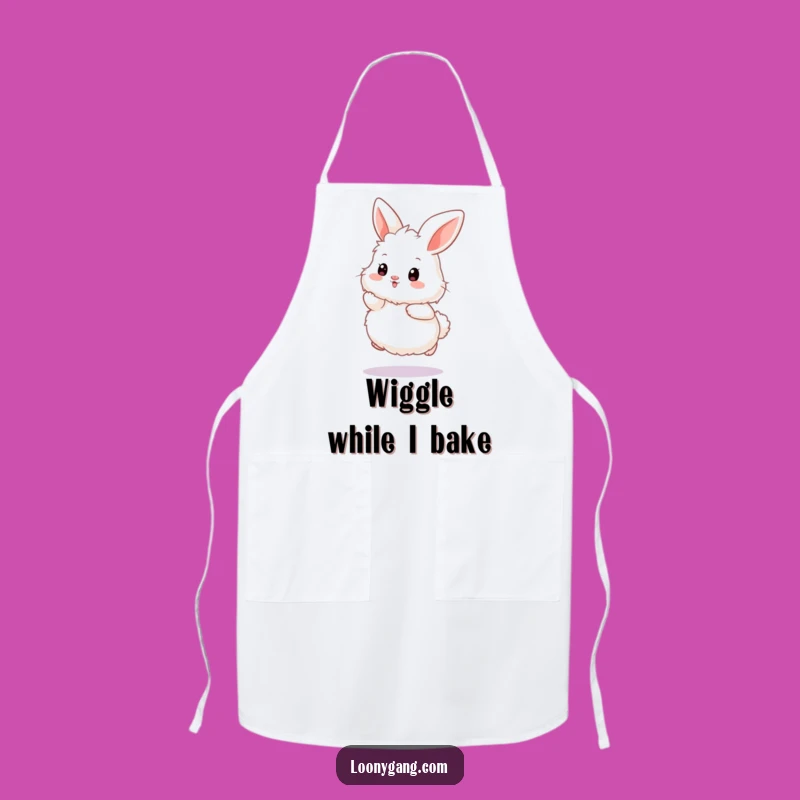 Funny Bunny Wiggle Apron: Whimsical Cartoon Rabbit Cooking, Great Funny Gift for Bakers