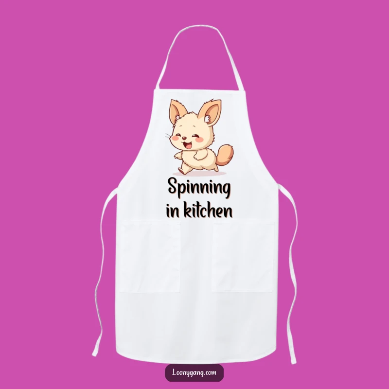Funny Chef Apron: Giggling Creature's Tail Chase Kitchen Fun