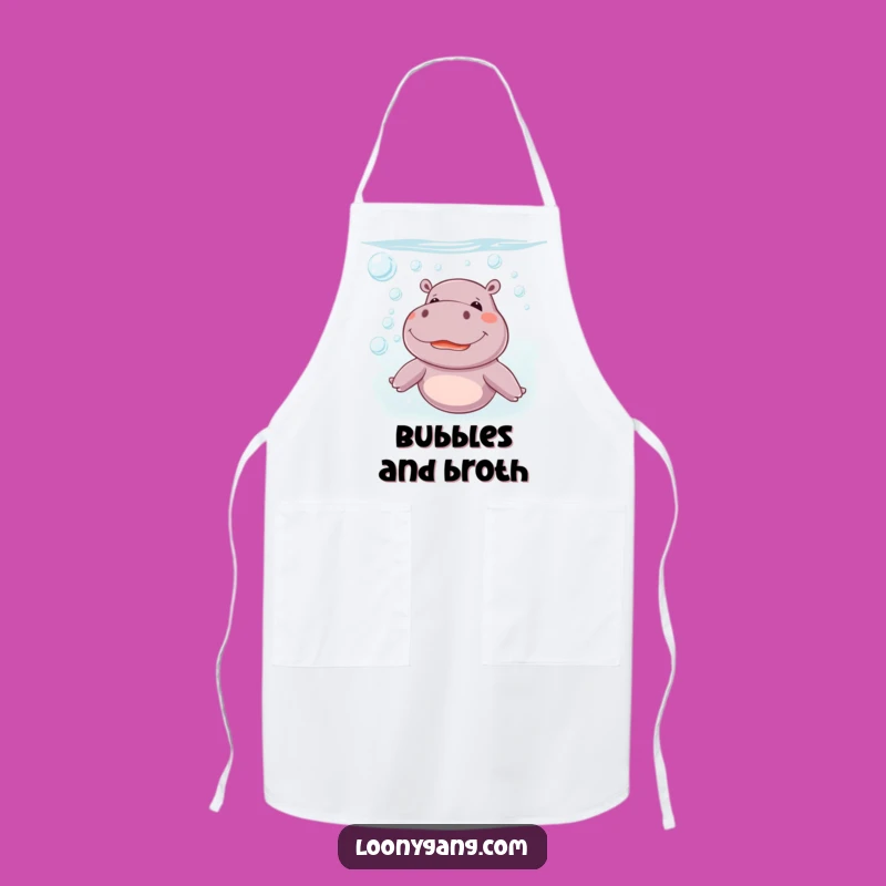Funny Giggling Hippo Kitchen Apron: Cook with Giggles, Hilarious Funny Gift
