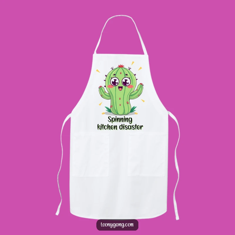 Funny Googly Eyes Spinning Cactus Apron: Cook with Comedic Flair