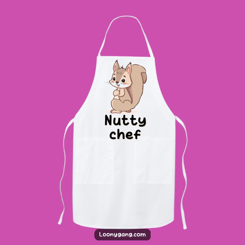 Funny Squirrel Hiding Acorn Apron - Mischievous Nutty Kitchen Gift