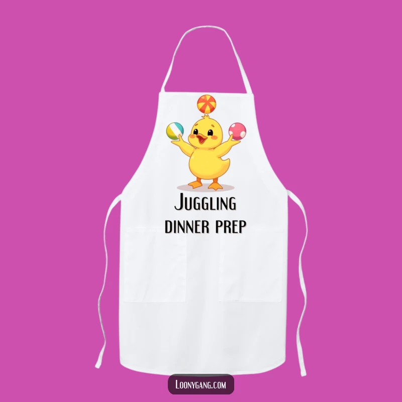 Funny Yellow Duckling Apron: Juggling Kitchen Fun, Chef’s Hilarious Gift