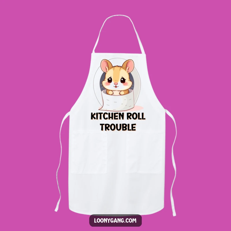 Funny Hamster Apron: Silly Cub Toilet Paper Kitchen Helper Funny Gift