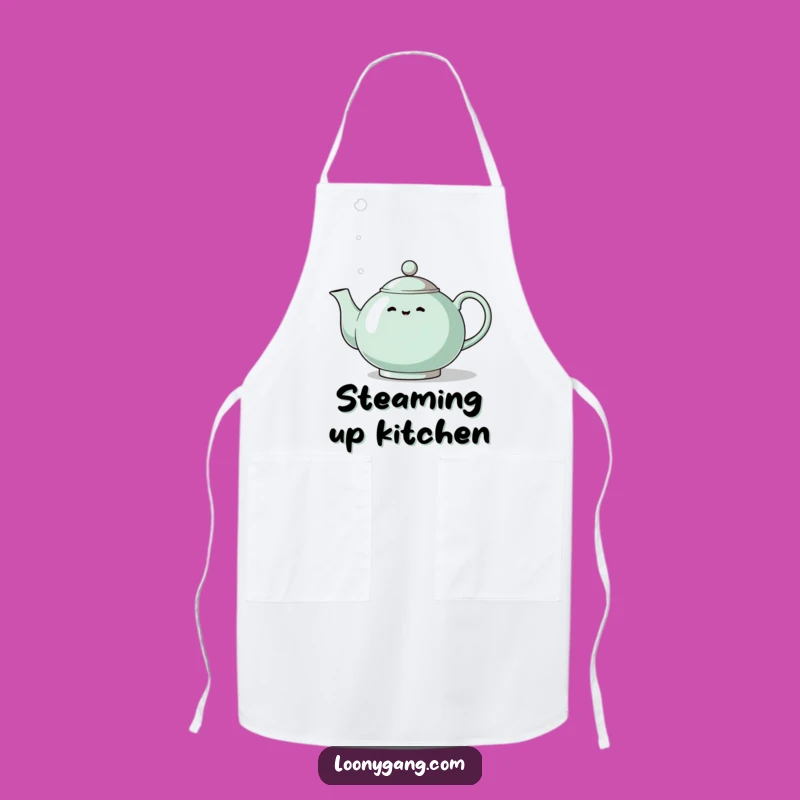 Funny Eccentric Teapot Apron: Whistling Steam Kitchen Wear - Chef's Funny Gift