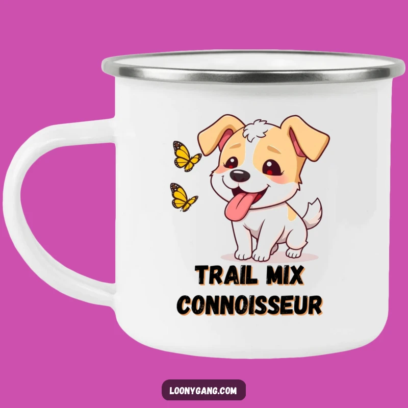 Funny Dog Butterfly Camping Mug - Durable and Hilarious Outdoor Companion