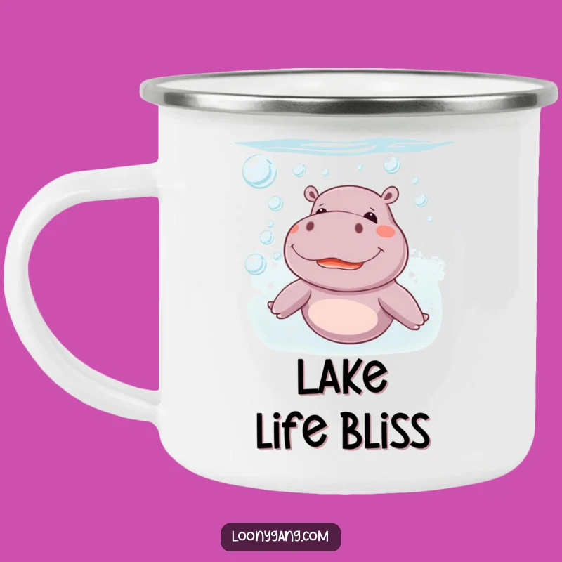 Funny Giggling Hippo Campfire Mug: Adventure Giggles, Rugged Funny Gift