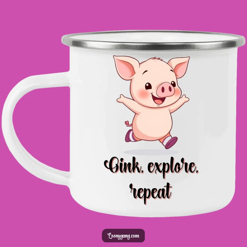 Funny Piglet Socks Camping Mug - Durable and Hilarious Outdoor Companion