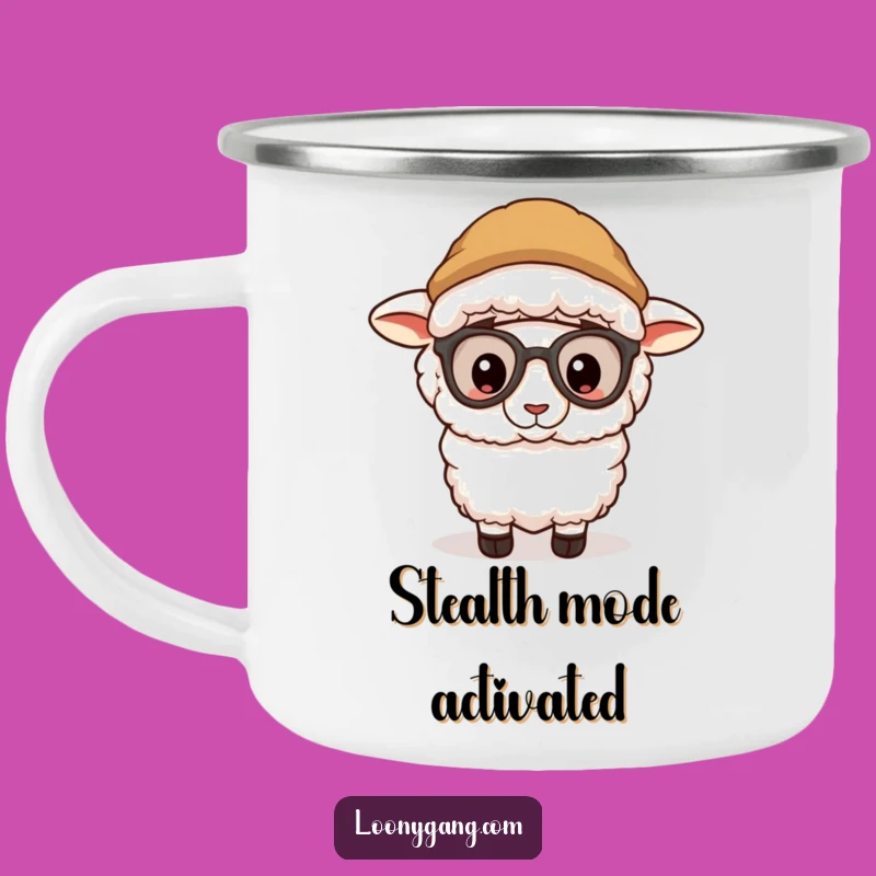 Funny Sheep Disguise Camp Mug: Outdoor Fun, Rugged Funny Gift