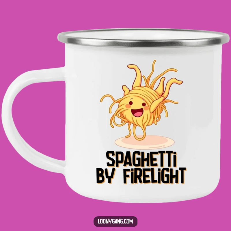 Funny Spaghetti Somersault Camping Mug: Durable Noodle Cup, Outdoor Funny Gift
