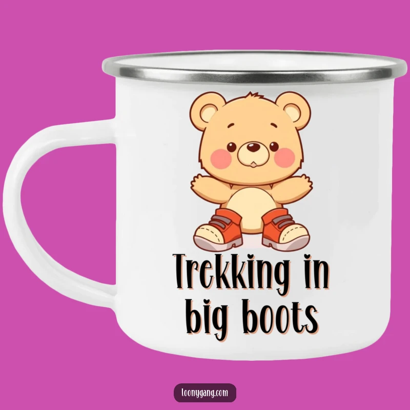Funny Bear Cub Big Shoes Camping Mug - Adorable Wobbling Outdoor Cup