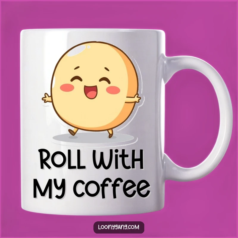 Funny Bread Roll Skip Mug: Cheerful Character, Perfect Joyful Funny Gift