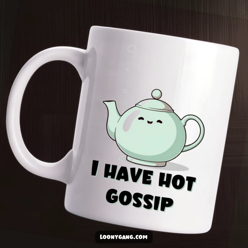 Funny Eccentric Teapot Mug: An eccentric teapot whistles dramatically with steam, bringing theatrical fun to your coffee or tea.