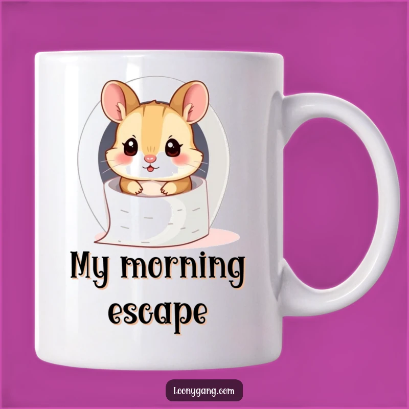 Funny Hamster Toilet Paper Mug: Silly Cub Stuck Humor Makes A Great Funny Gift
