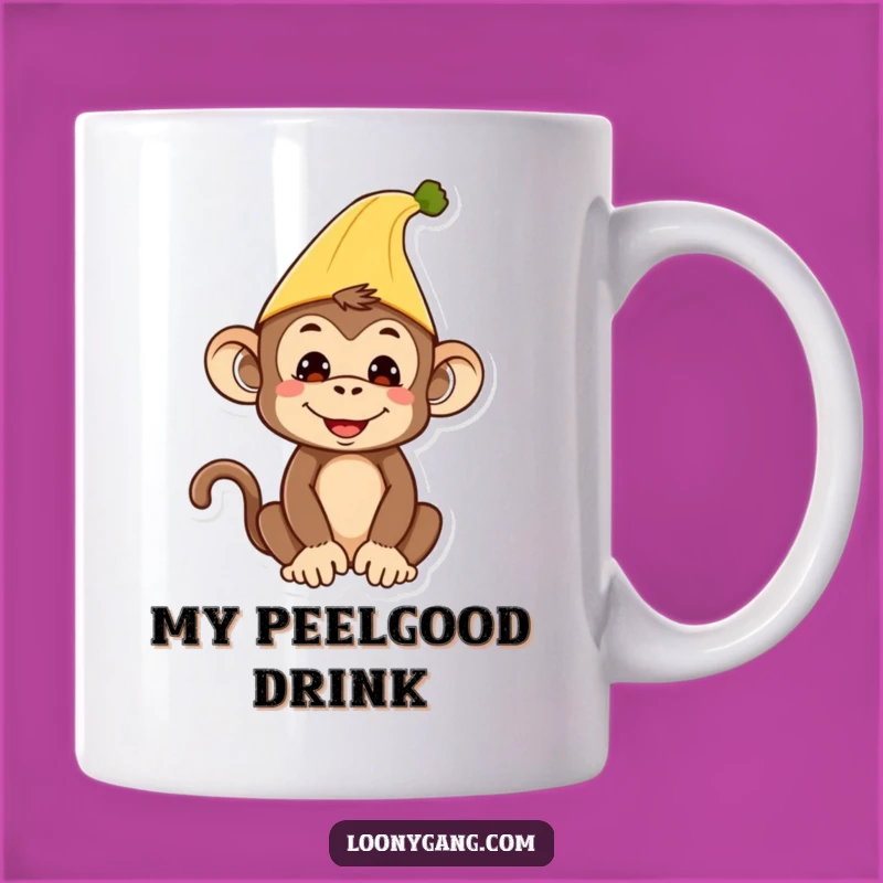 Funny Monkey Mug: Banana Hat Humor - Hilarious Primate Gift Idea