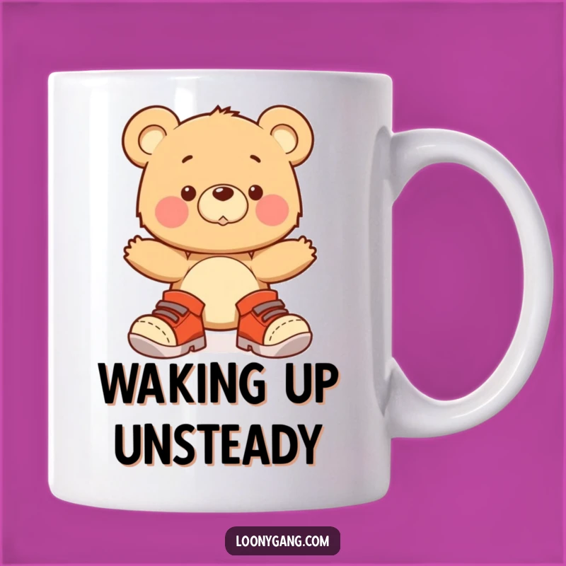 Funny Bear Cub Big Shoes Mug - Adorable Wobbling Animal Gift
