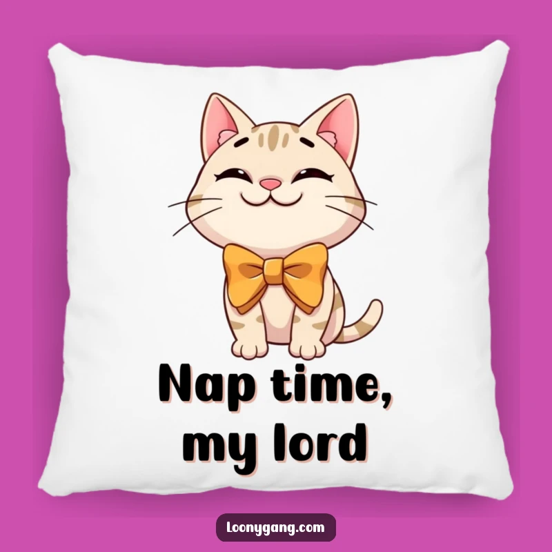 Funny Cat Bowtie Pillow - Comfy and Hilarious Accent for Cat Fans