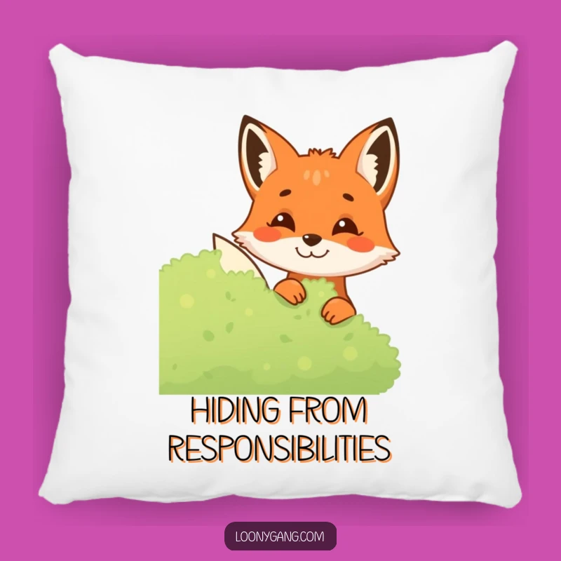Funny Fox Pillow: Cozy Mischievous Grin Bush Comfort Cushion
