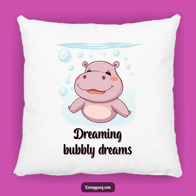 Funny Giggling Hippo Bubble Couch Pillow: Cozy Laughter, Adorable Funny Gift