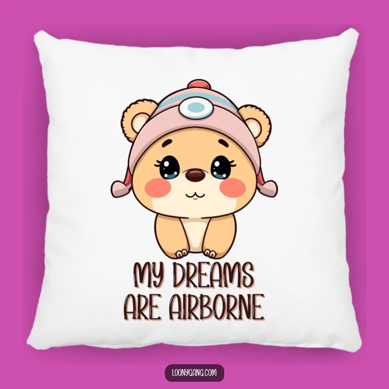 Cozy Funny Surprised Bear Cub Propeller Beanie Pillow A Comfy Funny Gift