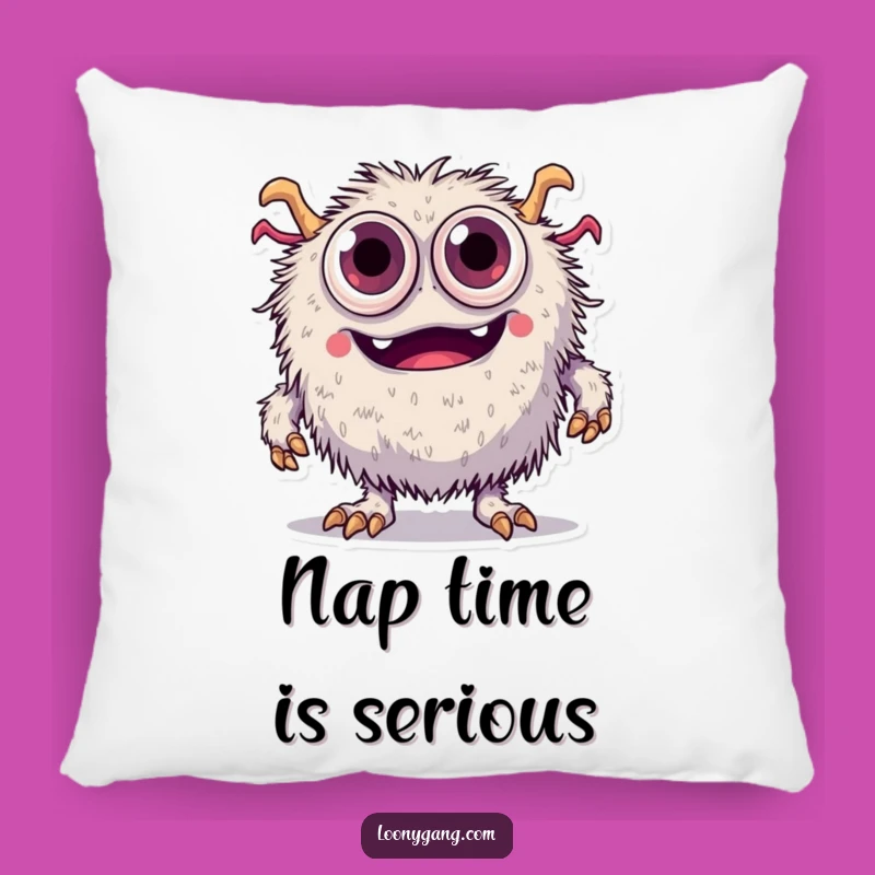 Funny Fuzzy Monster Pillow: Tripping Eyes - Cozy & Comical Companion!