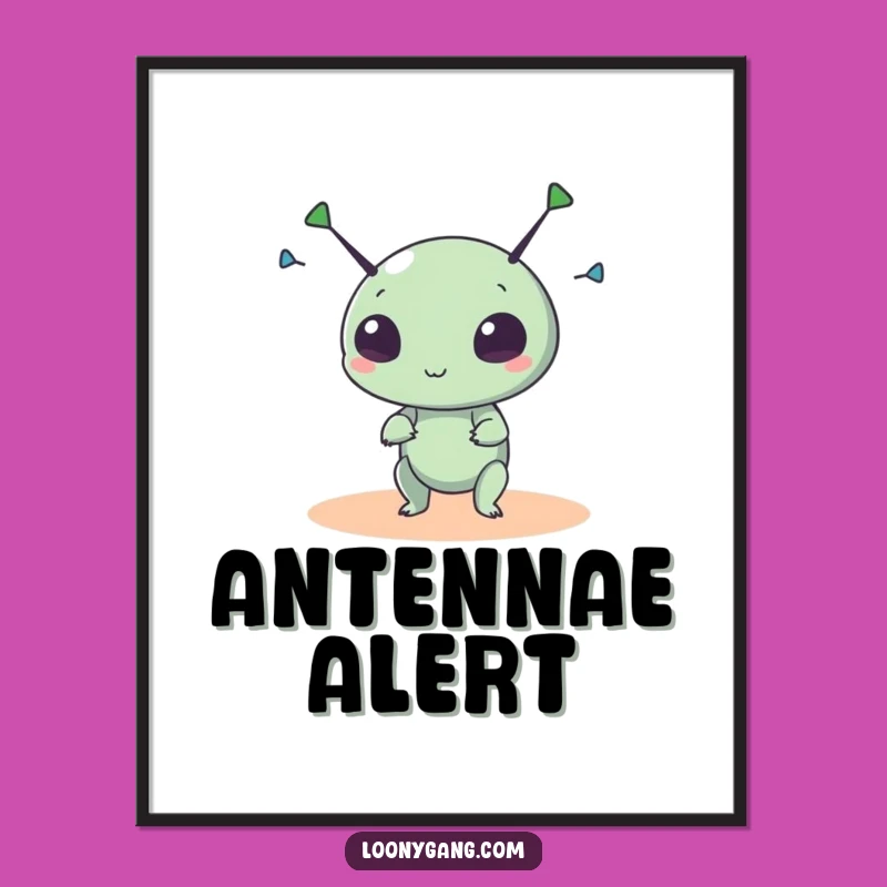 Funny Alien Antennae Digital Art: Instant Sci-Fi Creature Download, Unique Funny Gift Idea