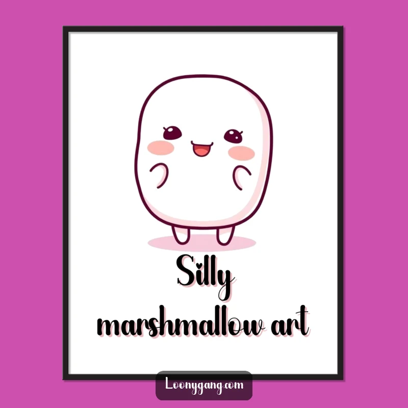 Funny Marshmallow Wiggle Digital Art: Printable Jiggly Decor, Instant Funny Gift