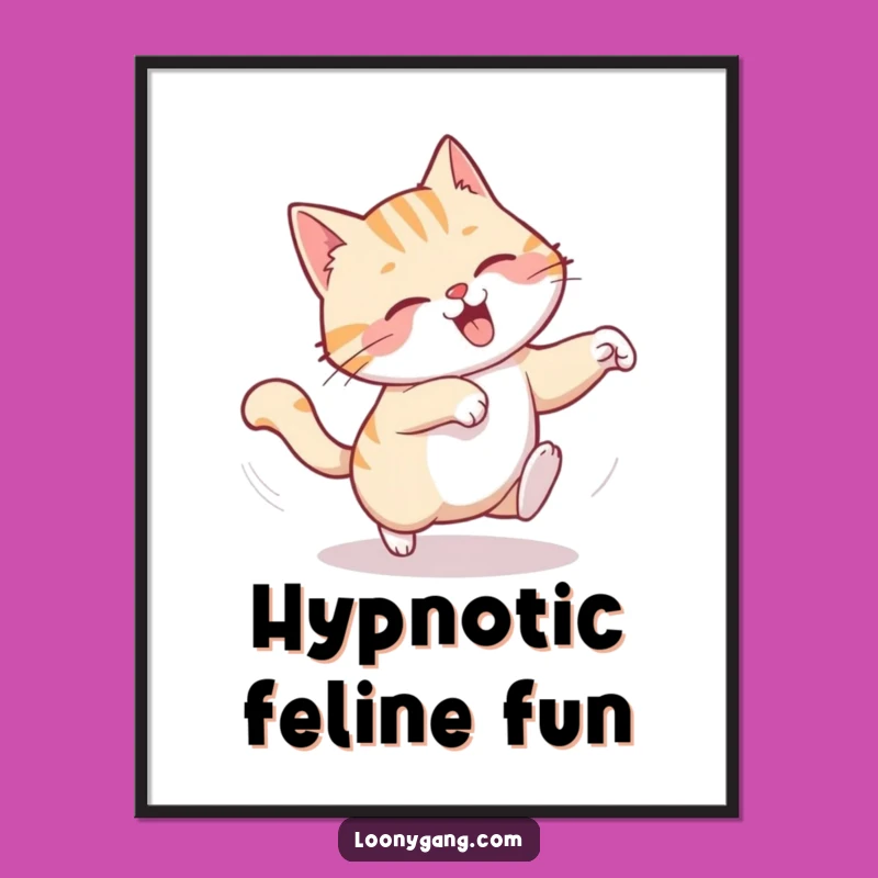 Funny Cat Tail Digital Art - Dizzy Spin Printable, Instant Cat Gift