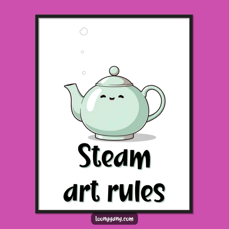 Funny Eccentric Teapot Digital Print: Dramatic Whistling Art - Instant Decor