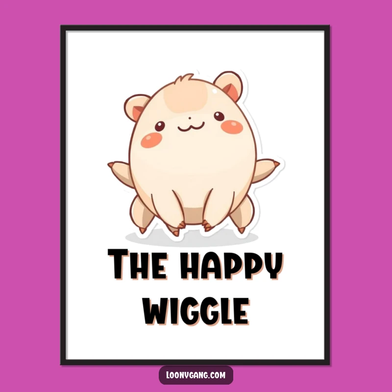Funny Wiggling Creature Digital Art - Instant Joyful Decor & Gift