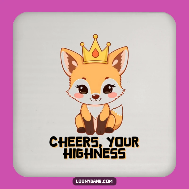 Funny Proud Fox Cub Coaster: Protect Surfaces with Pride, Cute Funny Gift
