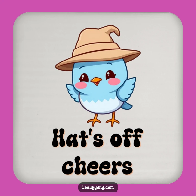 Funny Blue Bird Coaster Set: Protect Surfaces with Quirky Bird Art, Funny Gift