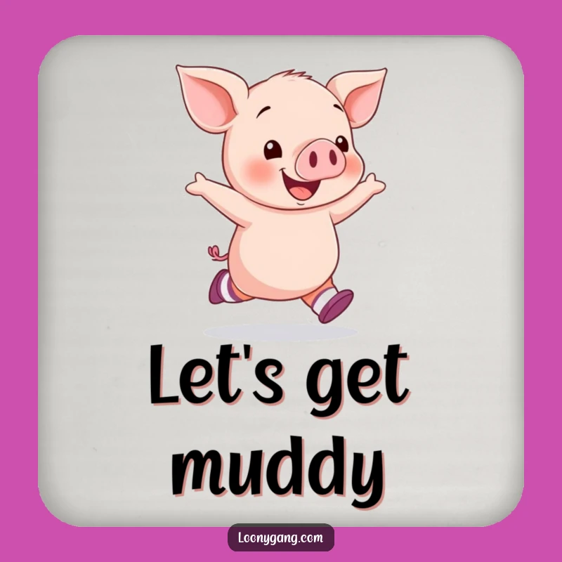 Funny Piglet Socks Coaster - Hilarious Protection for Your Surfaces