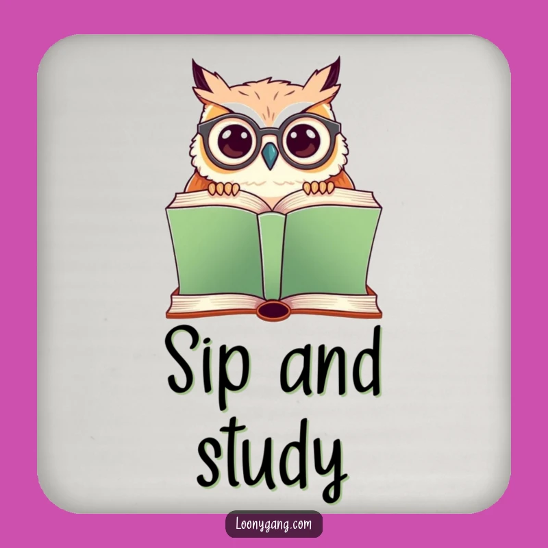 Funny Owl Drink Coaster: Protect Surfaces with Spectacled Bird Art, Quirky Gift