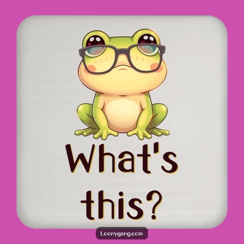 Funny Confused Frog Coaster: Protect Surfaces with Pondering, Cute Funny Gift