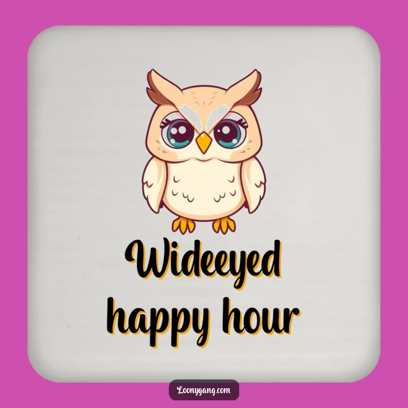 Funny Owl Eyes Coaster Set: Protect Surfaces, Startled Fun, Cute Funny Gift