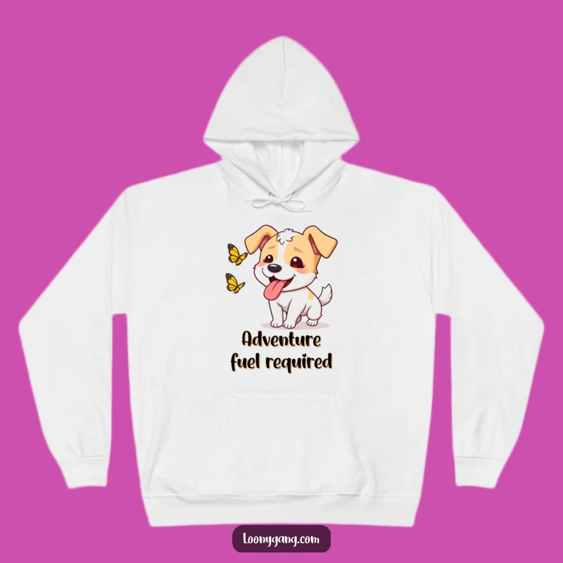 Cozy Funny Dog Butterfly Hoodie - Warm and Hilarious for Pup Fans
