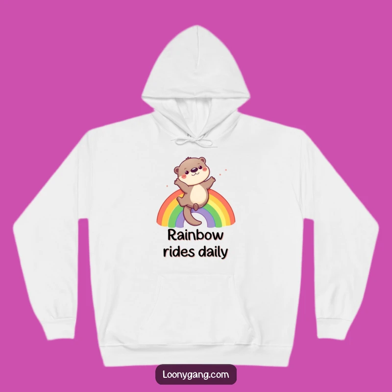 Funny Otter Rainbow Hoodie: Cozy Up with Playful Vibes