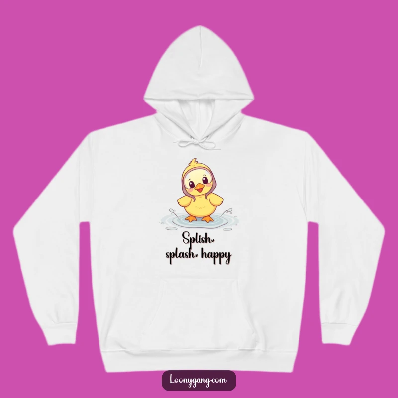 Cozy Duckling Puddle Hoodie: Warm Pullover with Galoshes, Perfect Cheerful Gift