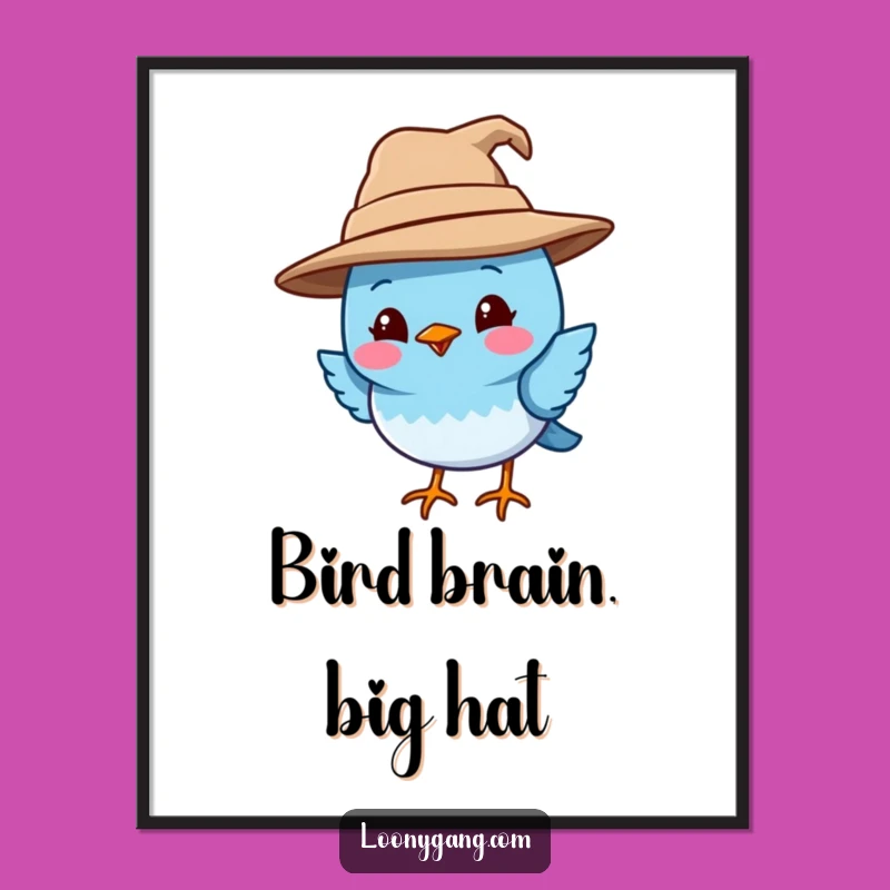 Free Printable Bird Wall Art: Crooked Hat Charm! Whimsical Decor. Downloadable