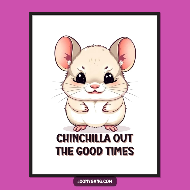 Funny Free Printable Chinchilla Wall Art: Comical Cub, Adorable Downloadable Decor