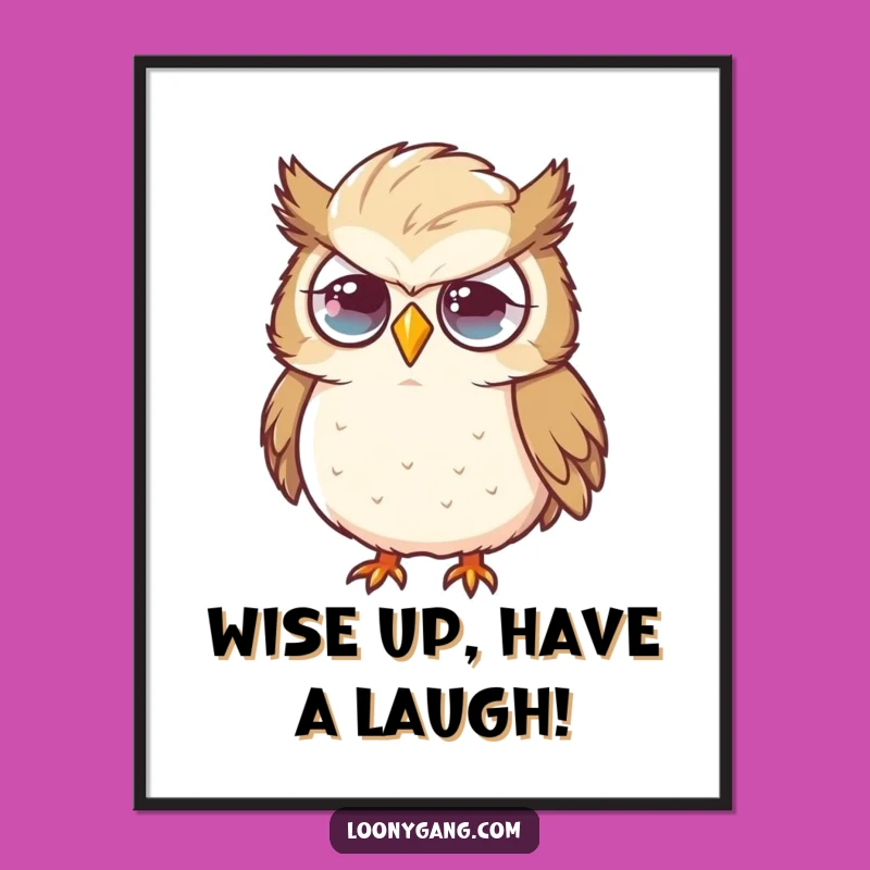 Free Printable Wall Art: Flustered Owl Feather Funny Downloadable Art