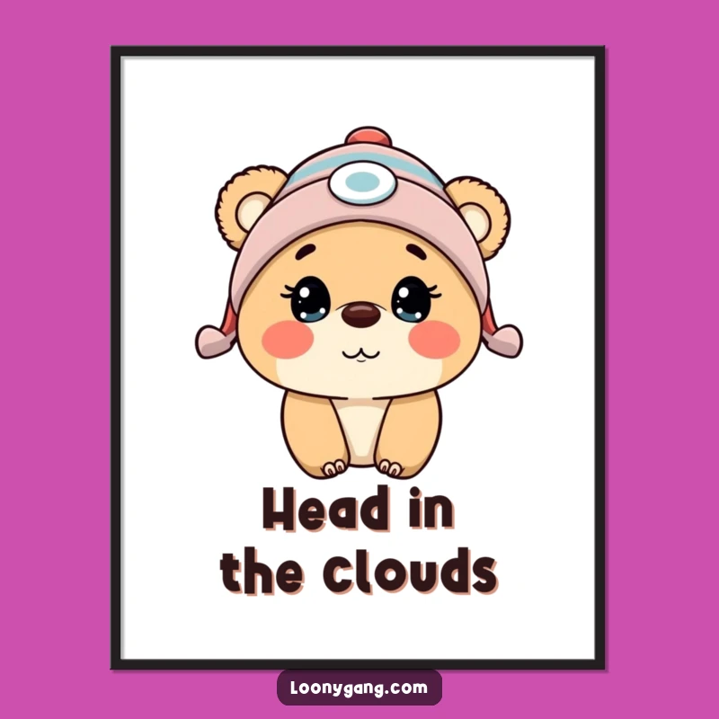 Free Printable Wall Art: Surprised Bear Cub Funny Downloadable Decor