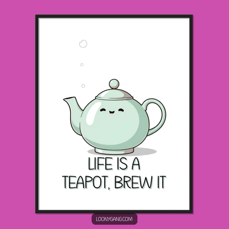 Free Printable Wall Art: Whistling Teapot - Quirky Kitchen Decor Download