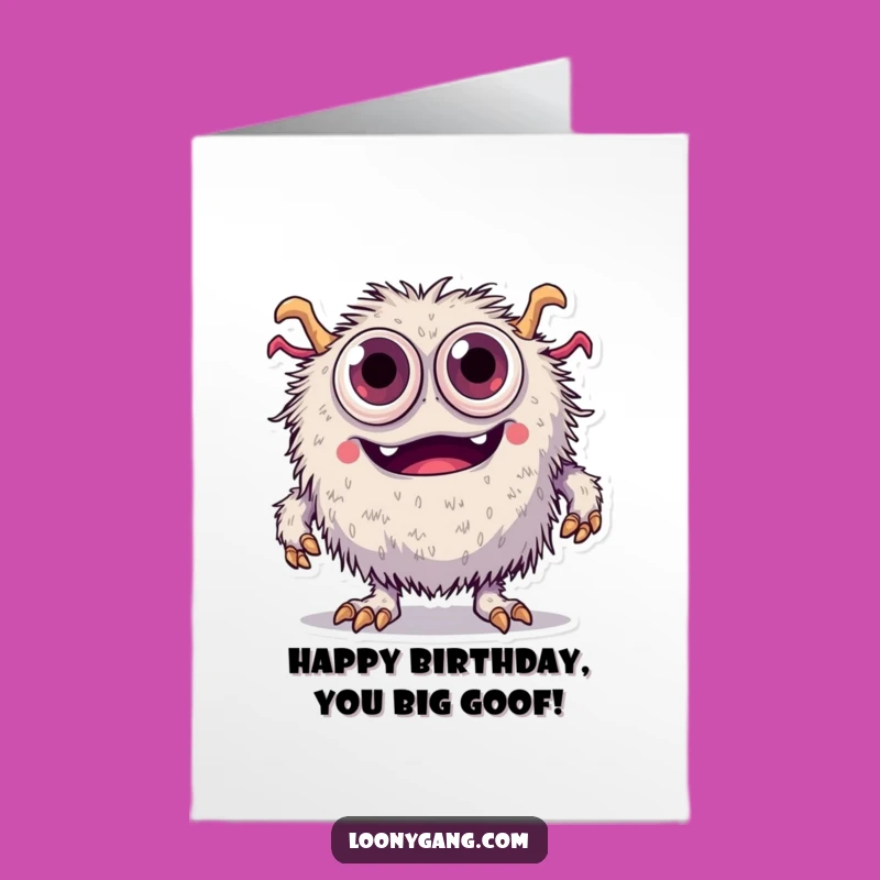Free Printable Birthday Card: Clumsy Monster Mishap, Hilarious LOL Downloadable Gift for a Fun Celebration