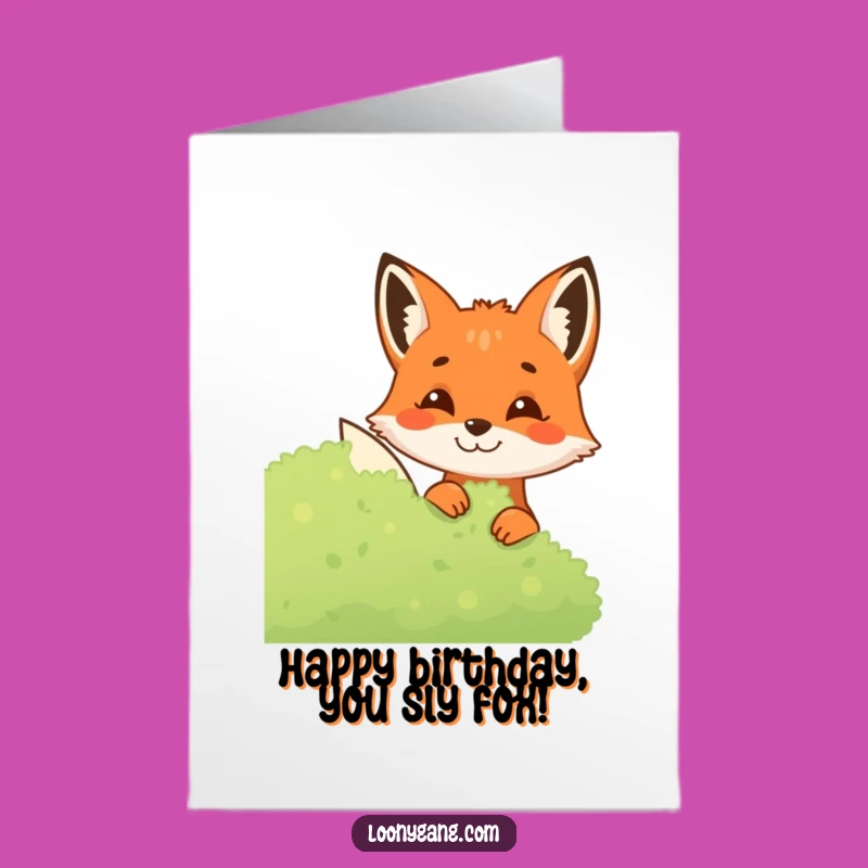 Free Printable Birthday Card: Mischievous Fox Grin - Secretly Funny Downloadable Gift