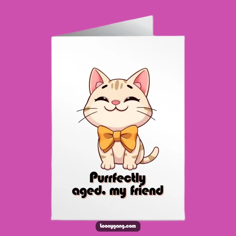 Free Printable Cat Birthday Card: Funny Bowtie Cat Downloadable Gift