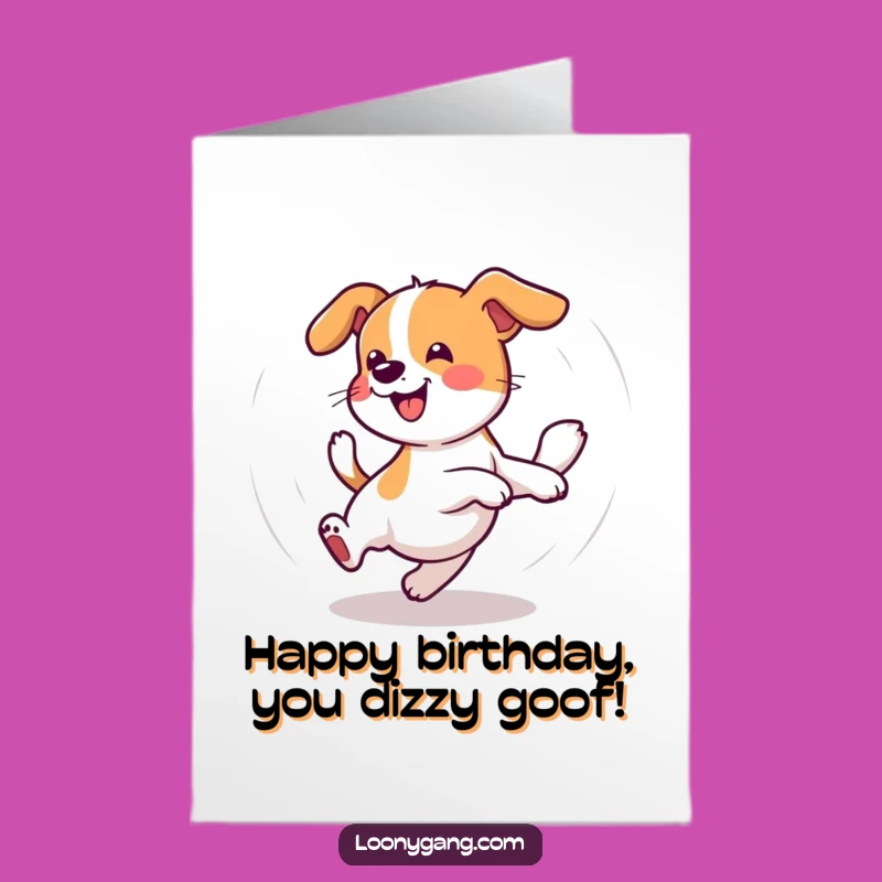 Free Printable Birthday Card: Dizzy Dog Chase - Hilarious Downloadable Gift for a Fun Celebration