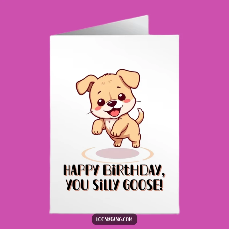 Free Printable Dizzy Puppy Birthday Card: Tail Chasing Fun! Downloadable Surprise
