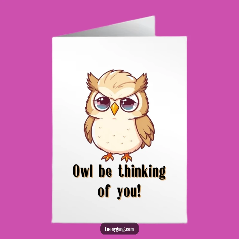Free Printable Birthday Card: Flustered Owl Feather Funny Downloadable Gift